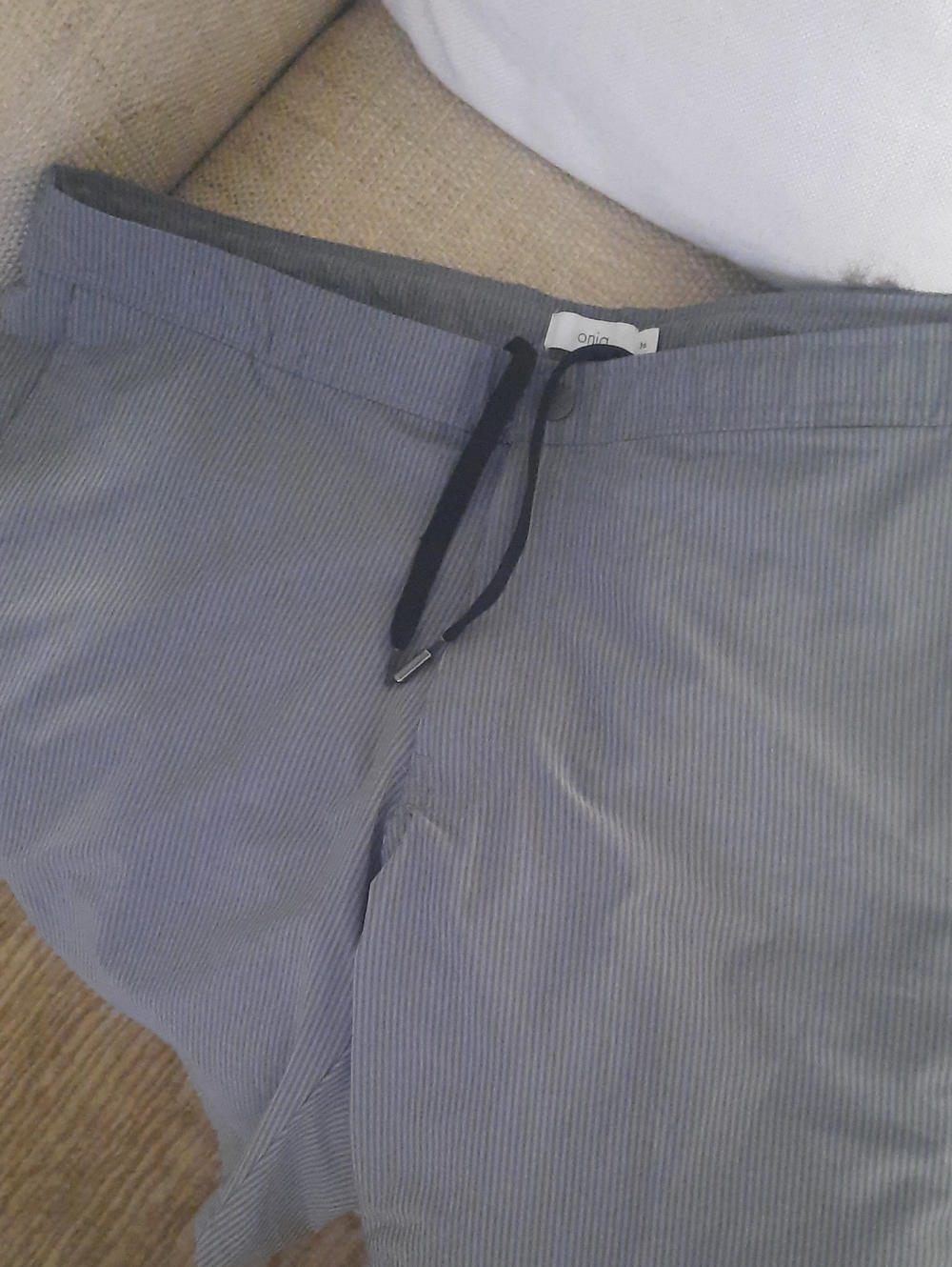 Onia Men's Light Blue Pinstripe Shorts